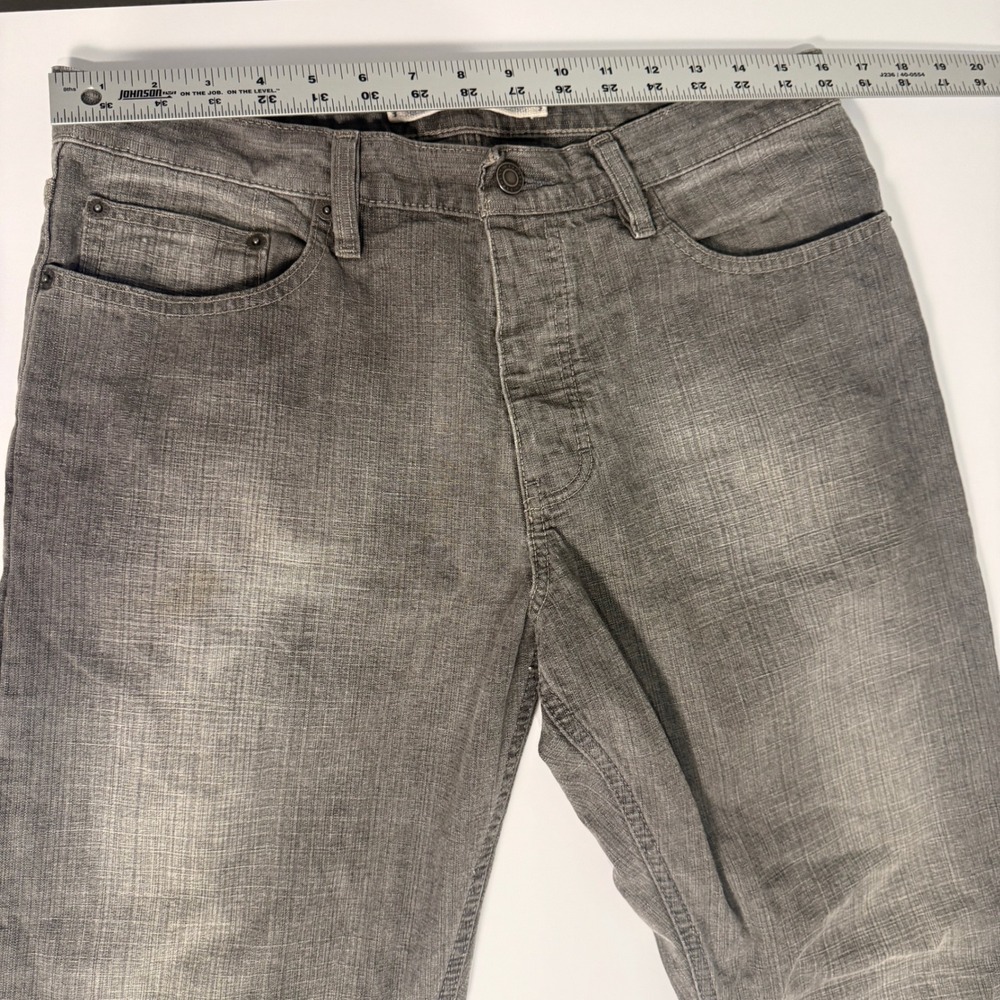 Express Precision Fit Mens Grey Crosshatch Denim Jeans 32x30 Button Fly 15128